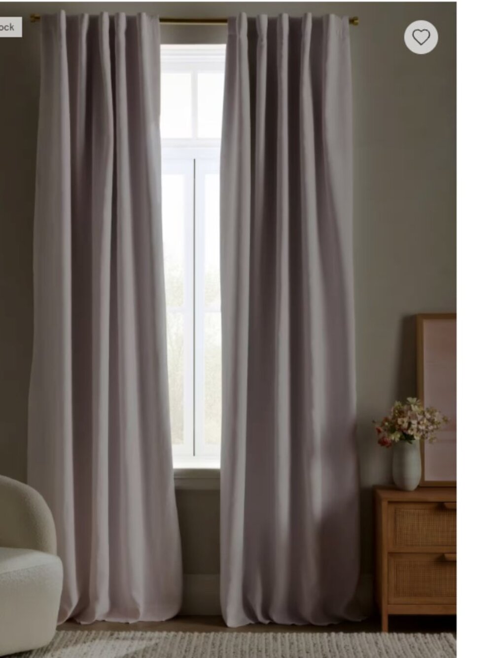 NWOT - Quince European Linen True Blackout Curtain Panel 96x120 Vintage Blush 41